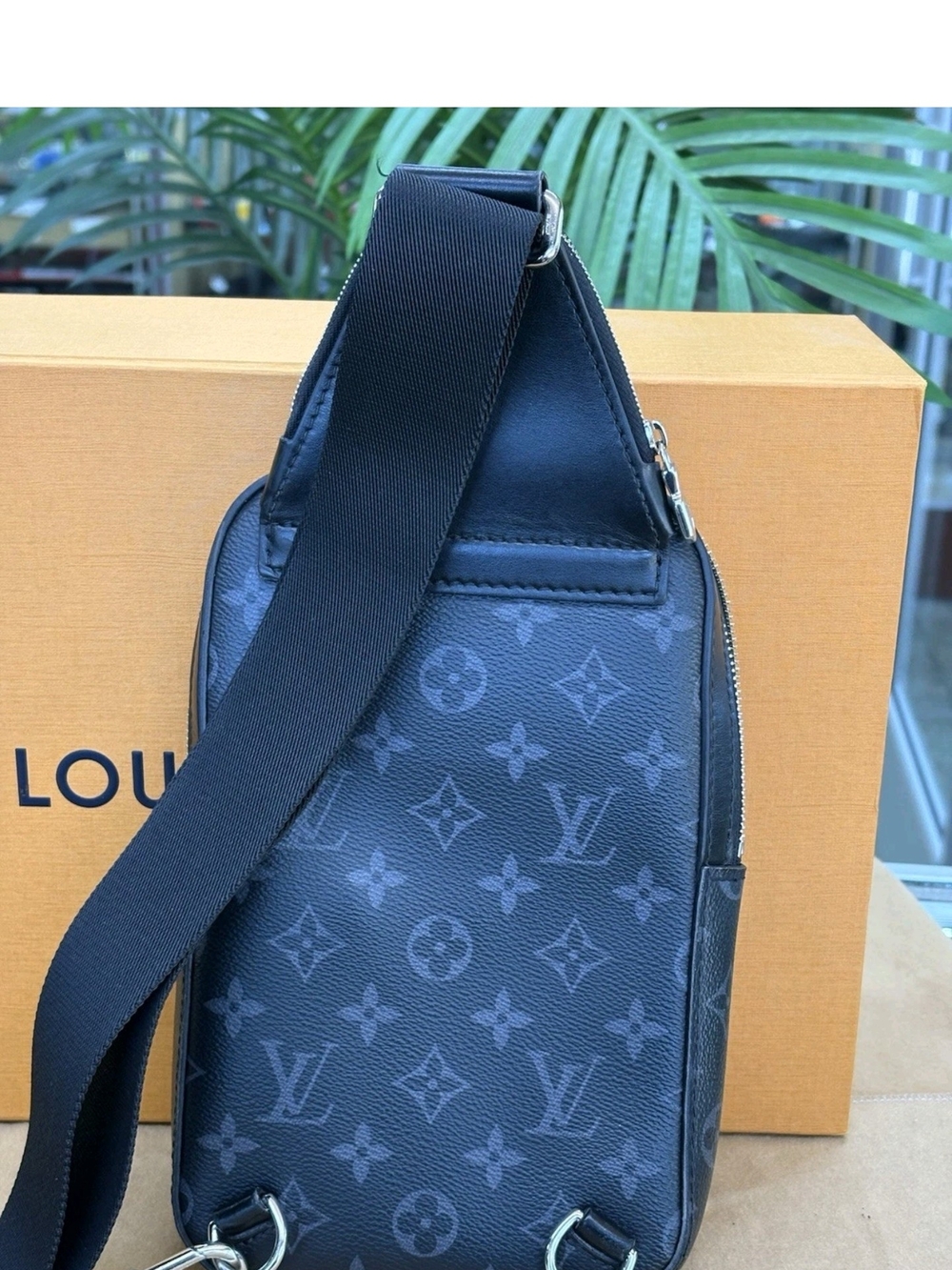 Louis Vuitton Men's Black Monogram Sling Bag